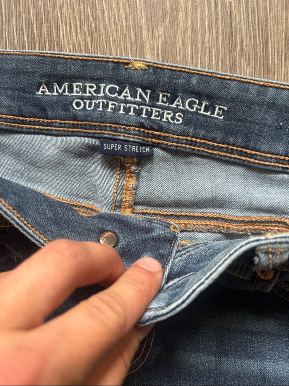 American Eagle Outfitters Dark Blue kick boot Jeans - Picture 3 of 8